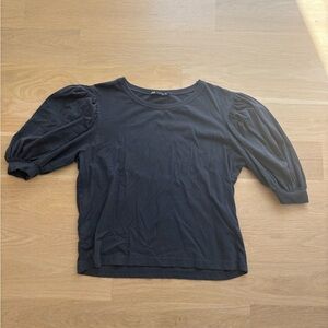 Zara Black Puff Sleeve Blouse